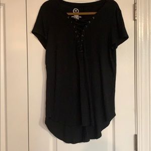 Black Sexy Deep Crossed V-neck